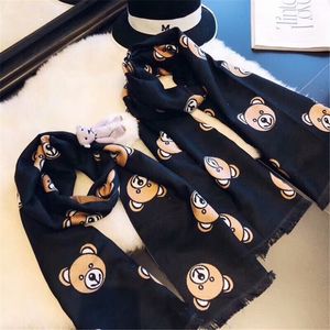 2021 Kreskówka Niedźwiedź Winter Szalik Kobiety i Dzieci Ciepłe Fullard Solidne szaliki Fashion Casual Casual Cashen Thicken Baby Scarfs