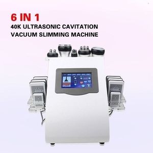 Professionell 6 i 1 Slimming Beauty Device Ultraljud Kavitation Vakuum Bipolär RF Liposuction Machine