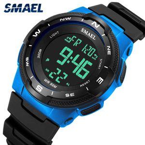 Cyfrowe zegarki Sport Wodoodporna Smael Sports Zegarek Luminous Stopwatch Reloj Hombre 1362b Mężczyzna Zegarki Wojskowy zegar męski Q0524