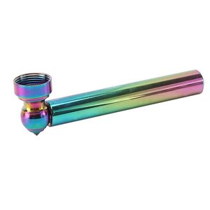 Colorful Rainbow Portable Removable Pipes Filter Dry Herb Tobacco Metal Bowl Innovative Design Mini Handpipe Cigarette Holder High Quality DHL Free