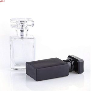 100pcs x 30ml Clear Black glass empty perfume bottle atomizer spray can be filled box travel size portablehigh qty
