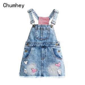 5-13 T Kızlar Sundress İlkbahar Yaz Çocuk Tulum Pinafore Elbise Denim Giyim Askı Önlüğü Elbiseler Askıları Çocuk Giyim Q0716