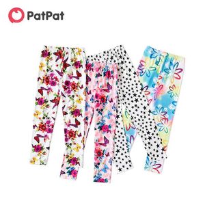 Leggings in seta stampa latte floreale e farfalla 210528