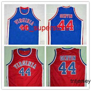 100% Gestikt #44 GEORGE GERVIN VIRGINIA Basketbal Jersey Custom Elk Nummer Naam jerseys Heren Dames Jeugd XS-6XL