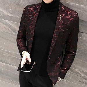 Brand Men Blazers Suit Jacket Luxury Print Business Casual Blazer Hombre Slim Fit Male Singer Prom Stage Clothes Plus Size 5xl 210527