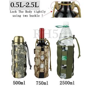 Utomhuspåsar 2021 Taktisk Molle Water Bottle Pouch Oxford Militär Canteen Cover Holster Travel Kettle Väska med system