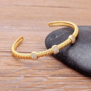 Nuovo arrivo 10 stili punk braccialetto di zircone di rame per le donne color oro polsino regolabile braccialetto gioielli belle regali di compleanno del partito Q0717