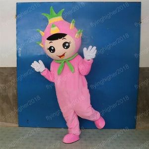 Cadılar bayramı Sevimli Pitaya Maskot Kostüm Yüksek Kaliteli Karikatür Meyve Anime Tema Karakter Karnaval Unisex Yetişkin Kıyafet Noel Doğum Günü Partisi Elbise