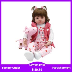 19 pollici 48 cm Bebe Reborn Baby Girl bambola realistica bambino neonato giocattoli per bambini regalo di natale e regalo di compleanno bambola giocattoli Q0910