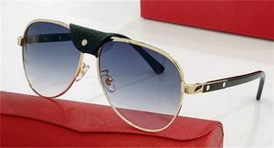 Selling fashion design sunglasses 0693 pilot frame withleather buttons exquisite plating classic simple and versatile style uv400 protection glasses