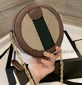 Luxurys Designers Bags Circular Barrel-Shaped Bag Chains Leather Handbags Girl Fashion Women CrossBody Printed Flower Classic Handbag Lady