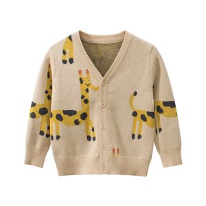 Jesień Baby Boy Bawełniany Sweter Toddler Girl Jumper Wool Knitwear Długim Rękawem Cartoon Cardigans Dzieci Ubrania Boże Narodzenie Sweter Y1024