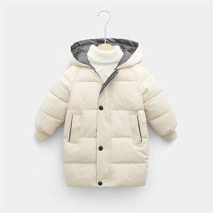2-12Y 러시아어 아이들 어린이 다운 겉옷 겨울 옷 십대 소년 소녀 코튼 패딩 파카 코트 두꺼운 따뜻한 긴 재킷 211027