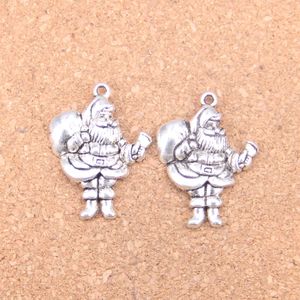 38pcs Antique Prata Bronze Banhado Natal Papai Noel Presente Charms Pingente DIY Colar Pulseira Achados Bangle 33 * 25mm