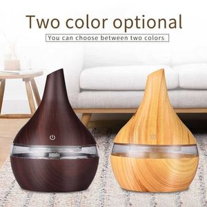 EZSOZO 300MLUSB Humidifier Ultrasonic Essential Oil Cold Single Nozzle Household Colorful Wood Grain Air Purifier Aroma Diffuser 210724
