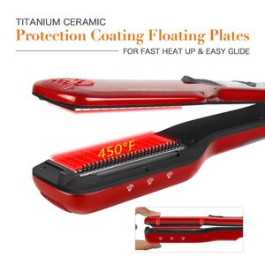 Wholesale titanium hair comb for sale - Group buy Steam Hair Straightener Brush Titanium Ceramic Flat Iron Professional Electric Hair Comb Fast LCD Hair Straightening Flat Iron Perfections