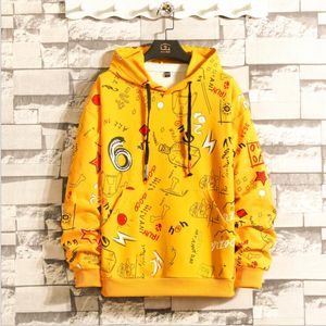 Vår och höst ny stil stekt gata älskare tröja mäns hooded bomull Hong Kong stil lös trendigt trendigt varumärke hoodie