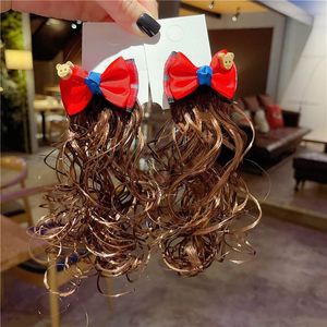 Wholesale hair clips for wigs accessories resale online - Girls Lovely Colorful Bow Wigs Hairpins Butterfly Hair Clip For Long Pigtails Glitter Bows Wig Accessories