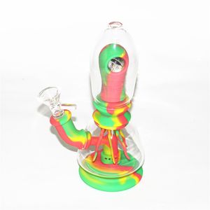 hookahs Glass bong Smoking water pipes 7.8" Cool Monster solo eye alien Tobacco Silicone Pipe bongs via DHL