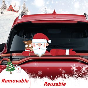 Noel Noel Baba Elk Noel Yenilik Sticker Araba Arka Ön Cam Silecek Pencere Çıkartmaları Noel Dekorasyon Süsler
