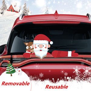 Christmas Santa Claus Elk Xmas Novelty Sticker For Car Rear Windscreen Wiper Window Decals Christmas Decoration Ornaments