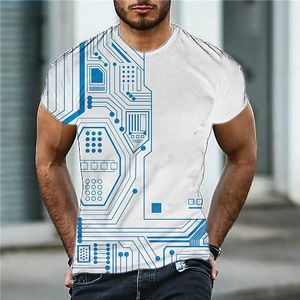 Wholesale sports technology resale online - Men s T shirt D Print Graphic Technology Crew Neck Daily Sports Print Short Sleeve Tops Casual Classic Designer Big and Tall Black White Blue Whi y4