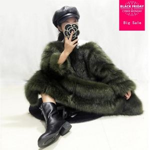 Women's Fur & Faux S-4XL Plus Size Solid Color Long Paragraph Imitation Coat Thicker Hairy Warm X-long WJ1358 With Pocket