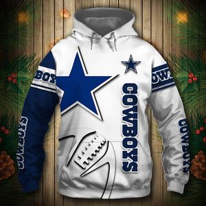 Luvtröjor herr Sweatshirts Fashionabla Cowboys Hoodie Running Player Beating Line Bokstav Stjärntryck 3D Sweatshirt American Siz S-5xle