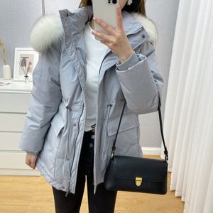 Fashion New Arrival Women Big Fur Collar Down Jackets 2022 Ski Thicken Hooded Puffer Outerwear Windproof Coats