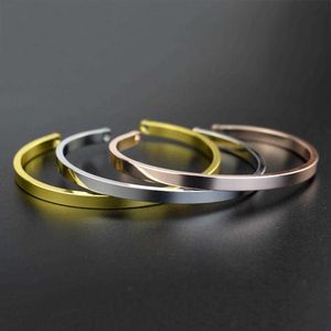 Hot 2020 manguito Pulseira Simples Design Metal Sinta Bangle Bangle para Mulheres e Homens Amigos Festival presentes Q0719