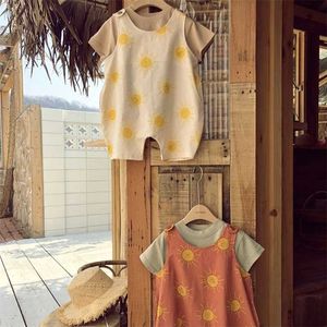 Milancel Summer Baby Strampler niedliche Sonnungsjungen Kurzarm T-Shirt Casual Säugling Outfits 211011