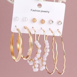 Stud ZOSHI Ladies Shell Pearl Earrings Geometric Gold Pendant A Set Of Charm Jewelry Fashion Various DIY