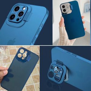 Görünmez destek kicktsand lens koruyucu telefon kılıfları iphone 13 12 mini 11 pro max x xs XR 7 8 artı darbeye dayanıklı ultrathin temizle kapak kılıfı