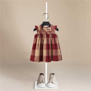 Toddle Baby Girls Dress Plaid Princess Dress Party Pageant Black White Plaid Dresses Summer Sleeveless Dresses Girls Clothes Q0716