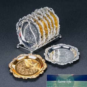 Cocktail Drink Coaster Vintage Gold Silver Zinc Alloy Metal Saucer Tea Pad Drink Coasters Factory price expert design Quality Latest Style Original Status