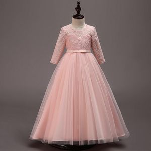 Girl's Dresses 2021 Summer Long Sleeve Bridesmaid Kids For Girls Elegant Princess Dress Clothes Wedding Party Girl 14 10 12 Years