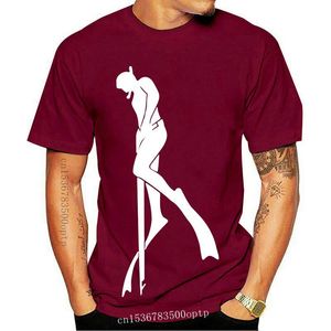 Camisetas para hombres 2021 Moda Cool Casual T Shirts Verano Pared Spearfishing Diver Top Tee Humor Hombres Cuello redondo