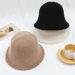 Модное ведро шляпа женщин Панама зимняя осень теплый сплошной стритюна складной проездной кепки большие широкие моды плоские шляпы