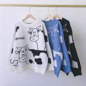 Autumn and winter Japanese cute knitted pullover long sleeved sweater for women Korean knitted bottomed shirt for women
