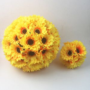 20 cm Dia Sarı Ayçiçeği Öpüşme Topları Tavan Asılı Yapay Çiçek Topu Çocuk Günü için Anaokulu Odası DIY Malzemeleri