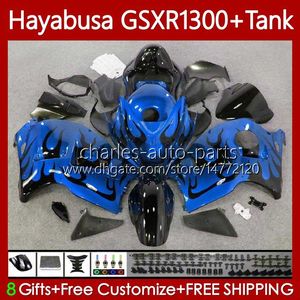 Fairings för Suzuki Hayabusa GSXR-1300 GSXR Blue Flames 1300 CC GSXR1300 96 97 98 99 00 01 74NO.75 GSX-R1300 1300CC 2002 2003 2004 2005 2006 2007 GSX R1300 96-07 Kroppsarbete