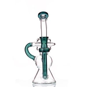 Hookahs Smoking Accessories Recycler Glass Bongs Water Pipe Smoke bangs 21cm 14.4 MM Dab Rig 14mm Joint With Quartz Banger Slide Bowl