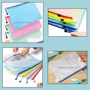 Wholesale pvc transparent sheet resale online - Filing Products Supplies Business Industrial Colors A4 Pvc Storage Bag School Office Supply Transparent Loose Sheet Notebook Zipper Self