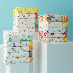 120 * 150 cm Cobertor de bebê, bando de banho infantil Toalhas impressas Muslin Six-Layer Bambu Algodão Gaze Toalha Envolvida por Ins Mix estilos