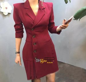 Ternos femininos Blazers Moda jaqueta Feminina Blazer Feminino Vermelho Manga Longa Magro Vestido OL Primavera Outono Jaqueta Outerwear Casacos