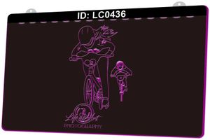 LC0436 Bike Cycle Rider Light Sign Incisione 3D