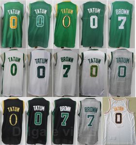 Homens Basquete Jaylen Jaylen Jersey 7 Jayson Tatum 0 Home Preto Branco Branco Cinza Cinza Team Color College para Esporte Fãs Pure Algodão Respirável Qualidade superior à venda