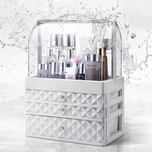 Three Layers Makeup Organizer Acrylic Boxes Storage Jewelry Table Baskets Pen Holder Container Nail Polish Lipstick Room Dresser Bins