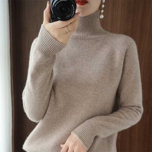 Turtleneck cashmere tröja kvinnor vinter cashmere jumpers sticka kvinnlig långärmad tjock lös pullover 211103