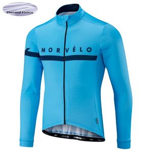 Morvelo inverno térmico lã ciclismo jersey manga longa ropa ciclismo hombre bicicleta desgaste bicicleta roupas maillot ciclismo